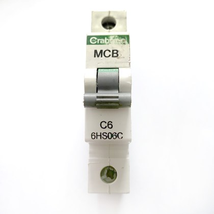 Crabtree 6HS06C Black Clip C6 6A 6 Amp MCB Circuit Breaker Type C